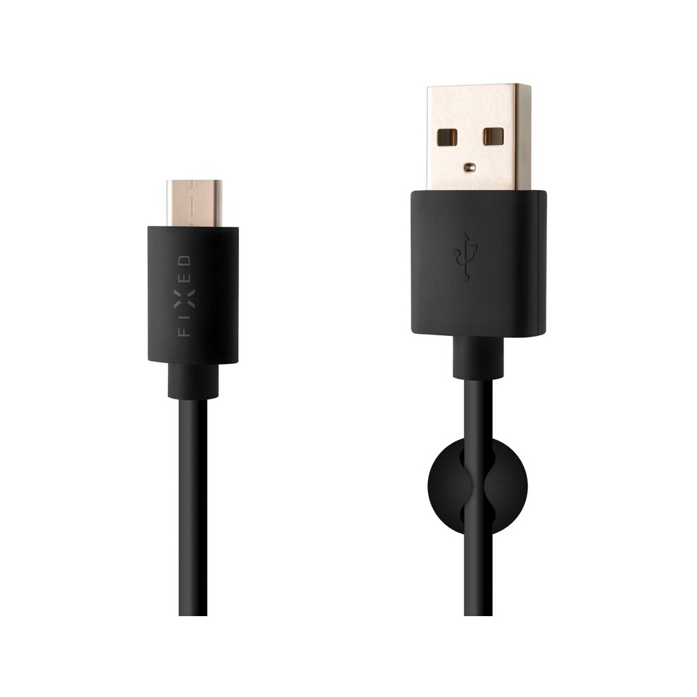 FIXED datový a nabíjecí kabel USB-C, USB 2.0, 2 metry, 3A, černý