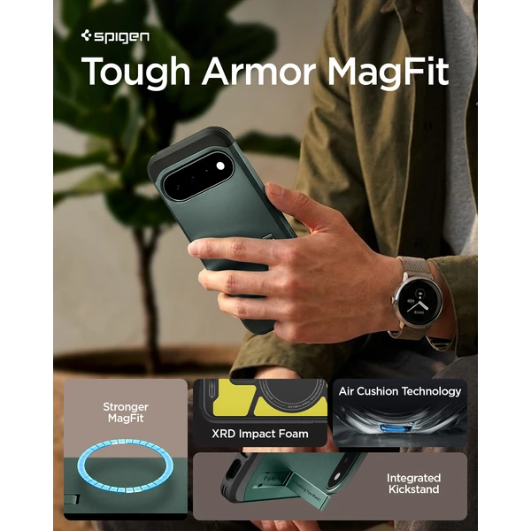 Spigen Tough Armor MagSafe kryt Google Pixel 11 abyss green - Pouzdra - Obrázek 13a1259c553b4f478f026fae48fc157a