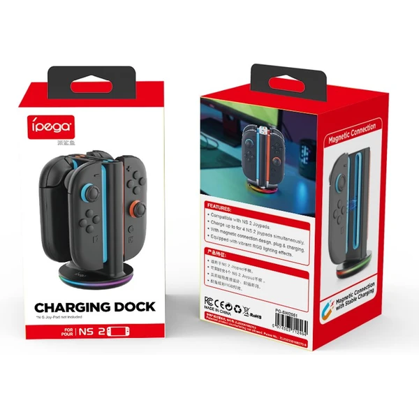 iPega SW2051 Nabíjecí Stanice s RGB pro JoyCon Ovladače Nintendo Switch 2 černá - Nabíječky - Obrázek 13ee3168a2114c269e442b18171c3869