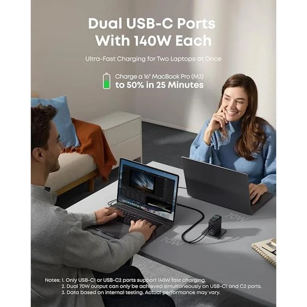 Anker 140W nabíječka, 3x USB-C, 1x USB-A šedá - Nabíječky - Obrázek 13fbbe95eb224b40b1db323c793350b5