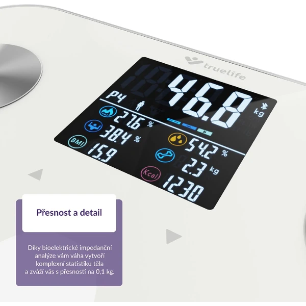 TrueLife FitScale W6 BT chytrá váha bílá - Chytré váhy - Obrázek 1401000J01