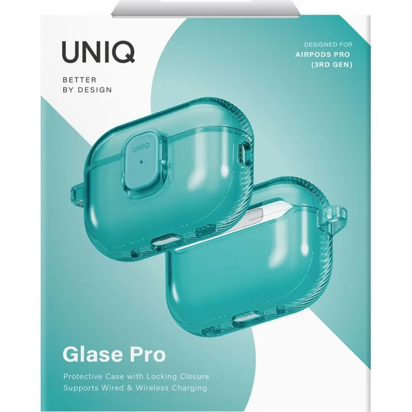 UNIQ Glase Pro Lock Case pouzdro AirPods Pro 3 tyrkysové - Pouzdra - Obrázek 1415314a0d7f413a8c9a3a050de3b637