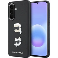 Karl Lagerfeld Liquid Silicone Metal Karl and Choupette kryt Samsung Galaxy A57 černý - Pouzdra