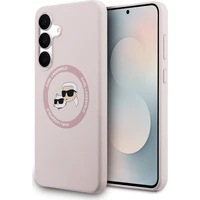 Karl Lagerfeld Liquid Silicone K&CH Heads MagSafe Zadní Kryt pro Samsung Galaxy S25 FE růžový - Pouzdra