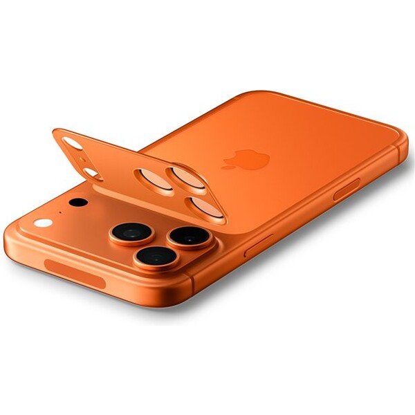 Spigen Glass tR EZ Fit Optik Pro XL sklo na fotoaparát iPhone 17 Pro oranžové