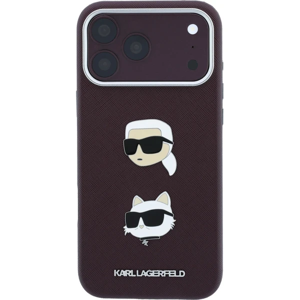 Karl Lagerfeld PU Semi Wrap Saffiano K&CH Heads kryt iPhone 18 Pro Max vínový - Pouzdra - Obrázek 149413bab57a4f7181fa3e8d847188ac