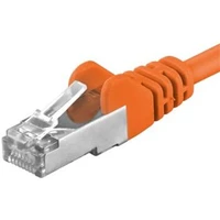 PremiumCord RJ45/RJ45 Cat6a S-FTP patch kabel 0,5m oranžový - Kabely a redukce