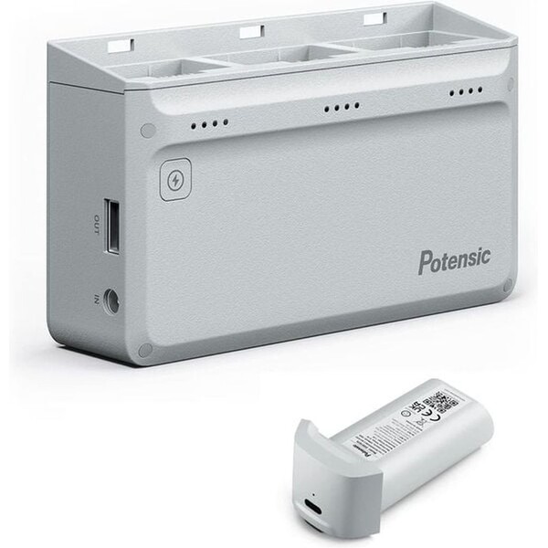 Potensic třípozicová rychlonabíječka pro Atom 4K SE 60W More Power, kit s AC adaptérem a 1x baterie  Šedá