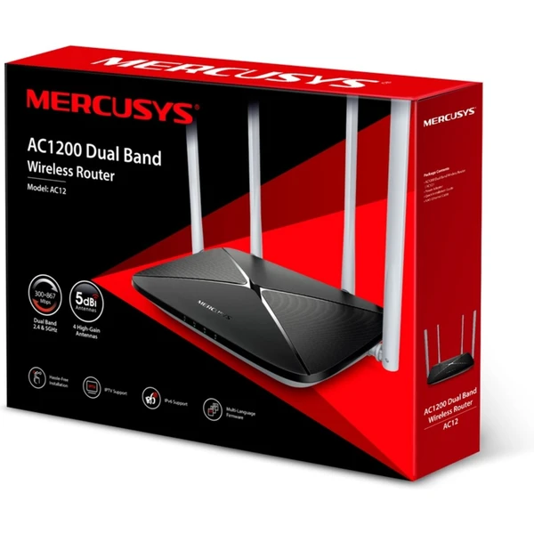 Mercusys AC12 Wi-Fi 5 router černý - Routery - Obrázek 14R7300401