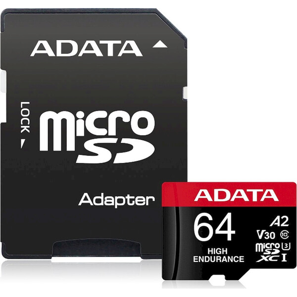 ADATA High Endurance MicroSDXC karta 64GB + SD adaptér Černá