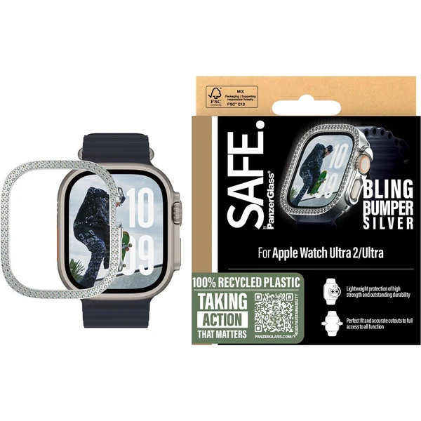 PanzerGlass® SAFE Apple Watch Ultra 3/2/1 bumper rámeček třpytivě stříbrný - Pouzdra - Obrázek 14de9c42288741f6878c23d182259560