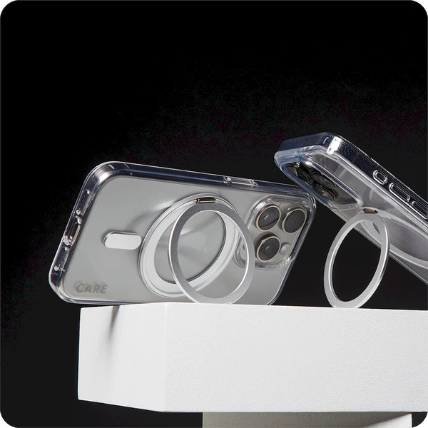 PanzerGlass® CARE kryt Apple iPhone 16 Pro MagSafe KickStand čirý/šedý - Pouzdra - Obrázek 1508000P01