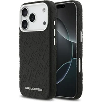 Karl Lagerfeld Grained PU Repeated Logo MagSafe kryt iPhone 17 Pro černý - Pouzdra