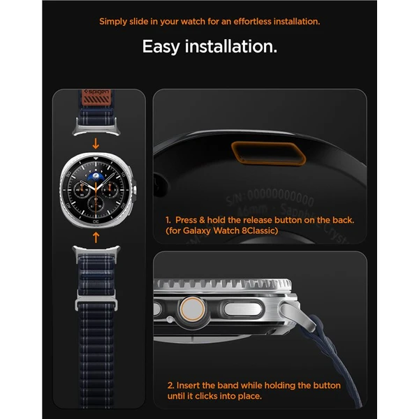Spigen Fabric Band řemínek (hook-and-loop) Samsung Galaxy Watch8 46/44/40mm námořně modrý - Řemínky - Obrázek 154df915b3af4497871429bd462ecb53