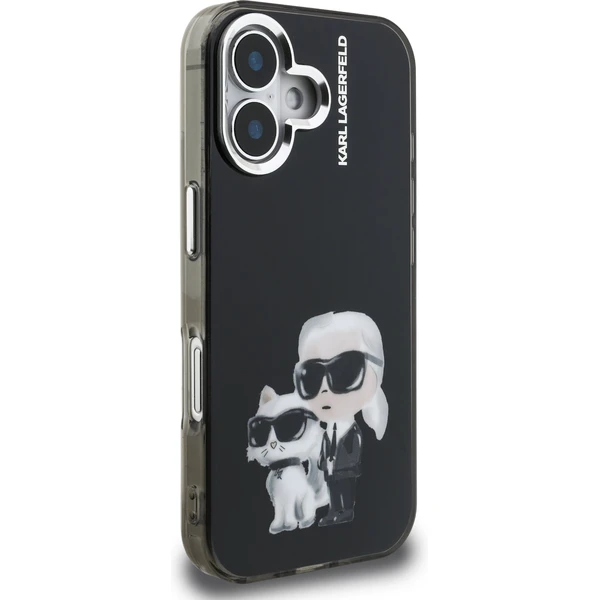 Karl Lagerfeld IML Aquarelle Karl and Choupette kryt iPhone 16 černý - Pouzdra - Obrázek 1574a6efb8f54096827abcbfe88b86c4