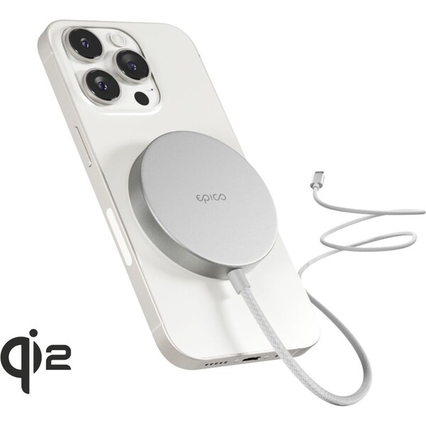 Epico UltraBase Qi2 Mag+ nabíječka stříbrná