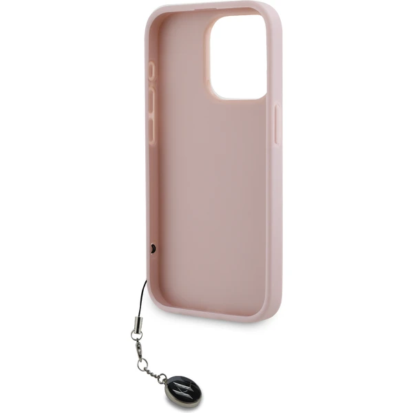 Karl Lagerfeld PU Saffiano Rhinestone Charm zadní kryt iPhone 15 Pro Max růžový - Pouzdra - Obrázek 15N5000J01