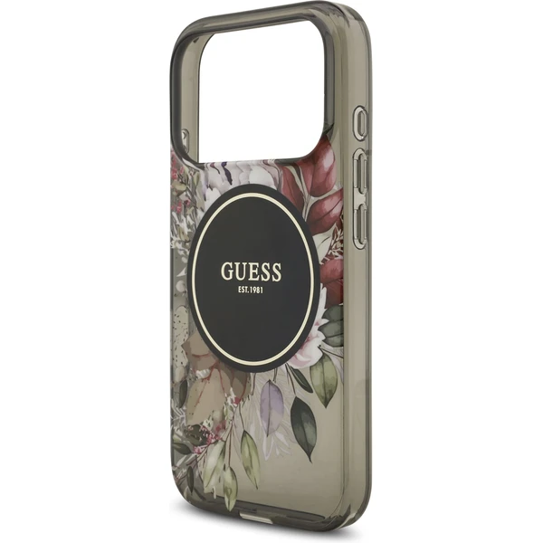 Guess IML Flowers Strap MagSafe kryt iPhone 17 Pro černý - Pouzdra - Obrázek 162468e086f142cf83b4a7c06f10e64a