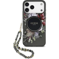 Guess IML Flowers Strap MagSafe kryt iPhone 17 Pro Max černý - Pouzdra