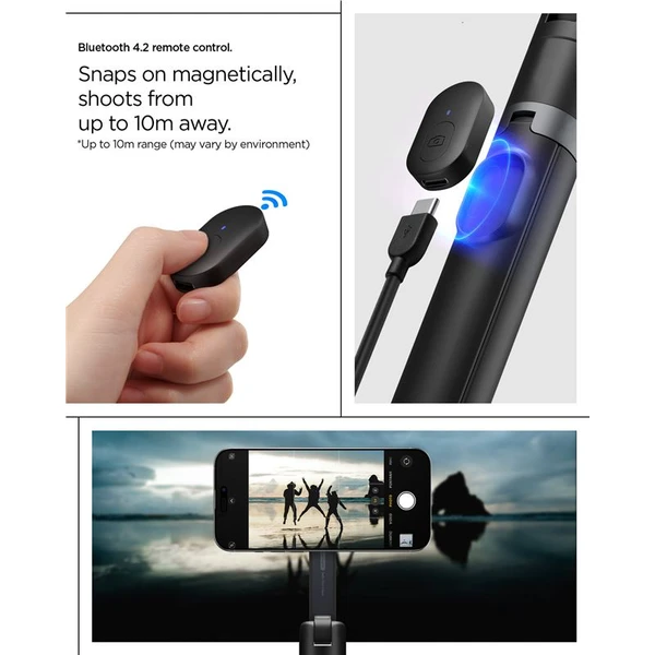 Spigen Selfie Stick MagSafe+ Tripod selfie tyč černá - Držáky - Obrázek 16343dc579f64cab90a9802ca1f04404