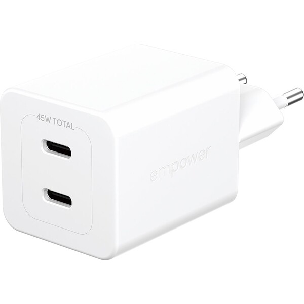 PanzerGlass® empower nabíječka Turbo GaN (45 W) 2x USB-C, bílá