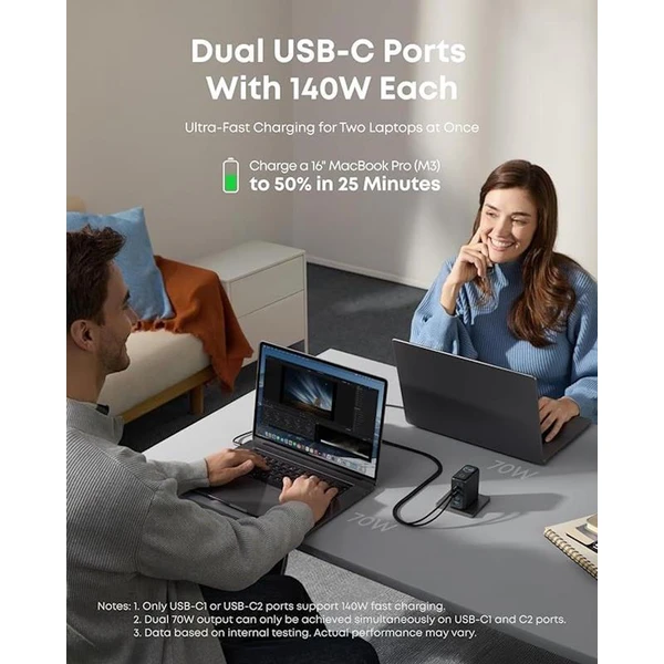 Anker 140W nabíječka, 3x USB-C, 1x USB-A stříbrná - Nabíječky - Obrázek 16624c48c49341e382ecd44bf3ebd2ee
