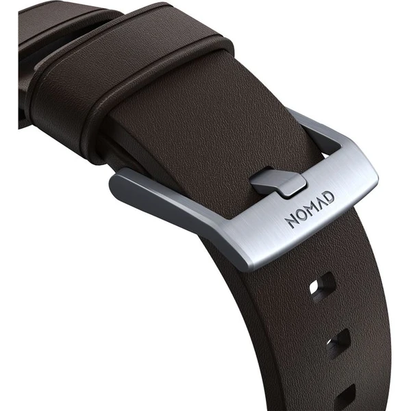 Nomad Active Strap Pro hydrofobní kožený řemínek Apple Watch 49/46/45/44/42mm hnědý/stříbrný - Řemínky - Obrázek 16G1000K01