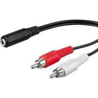PremiumCord 3,5mm/2xCinch kabel 1,5m černý - Kabely a redukce
