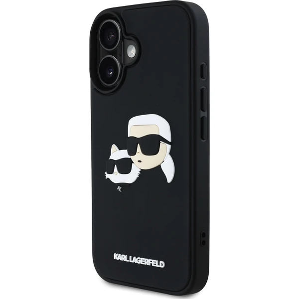 Karl Lagerfeld 3D Rubber Double Heads kryt iPhone 16 černý - Pouzdra - Obrázek 16adff53fbcb431ba755e2155b4ac1e2