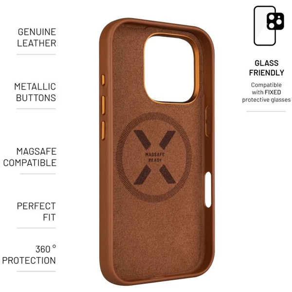 FIXED MagLeather kožený kryt s MagSafe Apple iPhone 16 Pro hnědý - Pouzdra - Obrázek 16c93f2ee9c0454ea2bb2a8e49d01af3