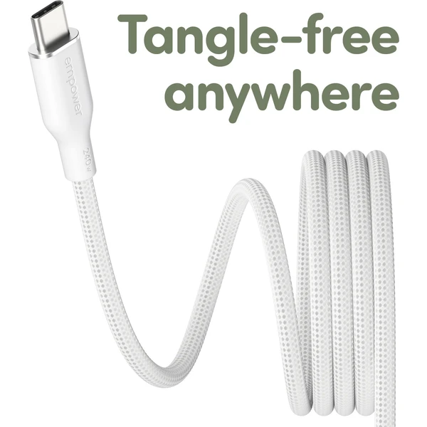 PanzerGlass USB-C/USB-C magnetický napájecí kabel 240W 1,5m bílý - Kabely a redukce - Obrázek 173J000K01