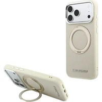 Karl Lagerfeld PU Saffiano Ring Stand MagSafe kryt iPhone 18 Pro béžový - Pouzdra
