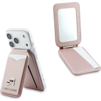 Karl Lagerfeld Mirror MagSafe Cardslot peněženka se stojánkem růžová - Peněženky