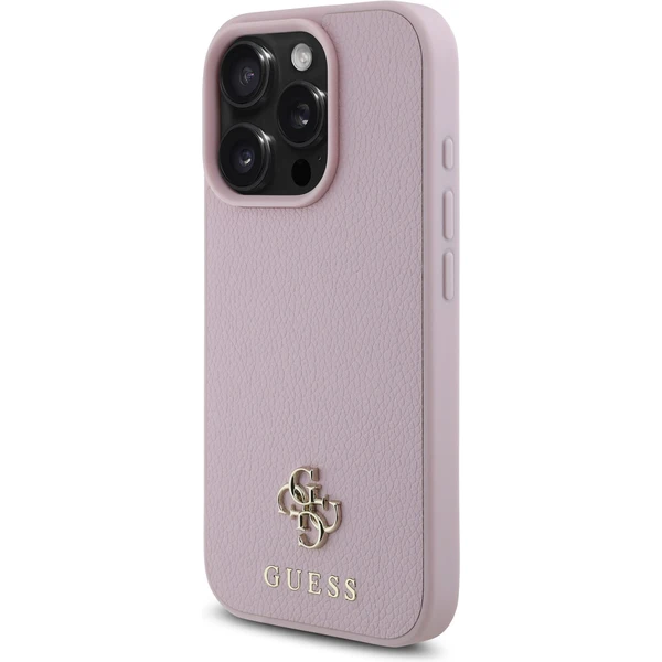 Guess PU Grained 4G Small Metal Logo MagSafe kryt iPhone 16 Pro Max růžový - Pouzdra - Obrázek 175ecfe7c543413aafefa7be95182fb0