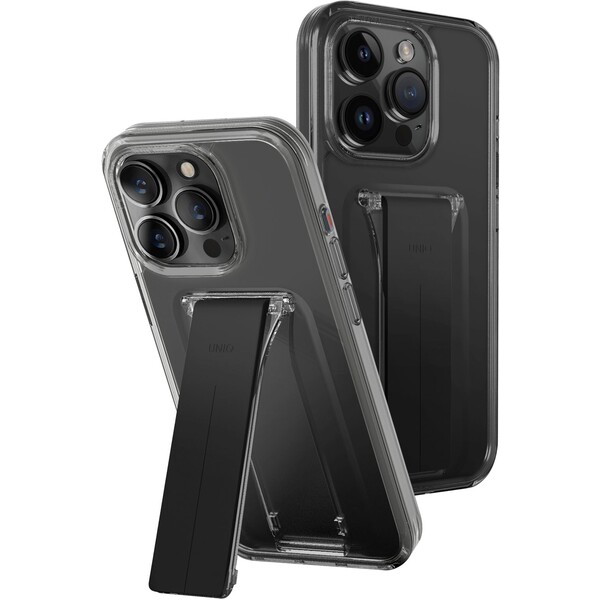 UNIQ Heldro Mount Stand ochranný kryt iPhone 15 Pro Max Vapour (kouřový)
