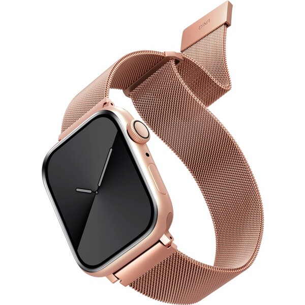 UNIQ Dante ocelový řemínek Apple Watch 42/41/40/38mm Rose růžově zlatý