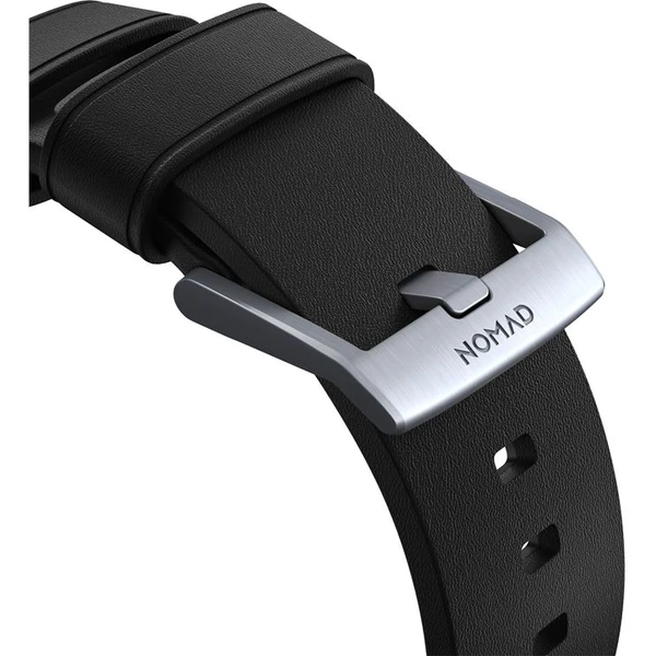 Nomad Active Strap Pro hydrofobní kožený řemínek Apple Watch 49/45/44/42mm černý/stříbrný - Řemínky - Obrázek 17G1000K01