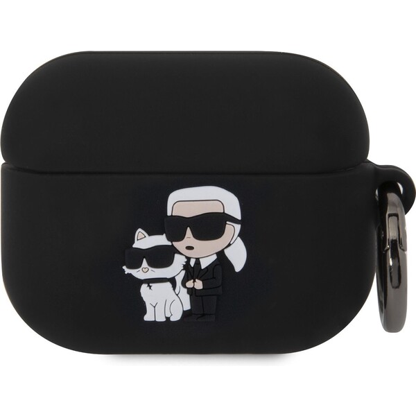 Karl Lagerfeld 3D Logo NFT Karl and Choupette Silikonové Pouzdro pro AirPods Pro KLAPRUNKC Černá
