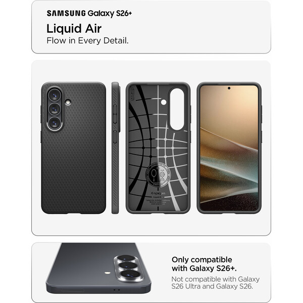 Spigen Liquid Air kryt Samsung Galaxy S26+ matně černý - Pouzdra - Obrázek 17a80c4004a74b4f8e1d69377f5f556b