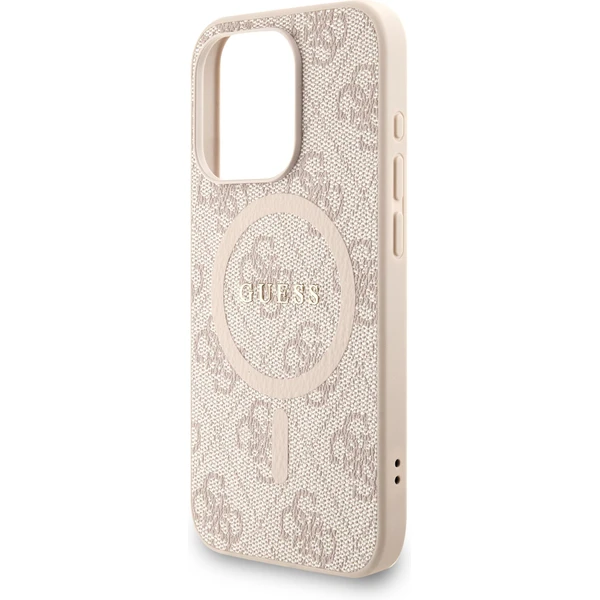 Guess PU Leather 4G Colored Ring Strap MagSafe kryt iPhone 15 Pro růžový - Pouzdra - Obrázek 17aa206c01be43bc92e0c4b61e5f6943