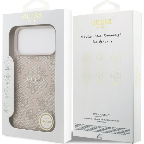 Guess PU Leather 4G Colored Ring MagSafe Zadní Kryt pro iPhone 17 Pro Max růžový - Pouzdra - Obrázek 17e481db7e4e4b4e92221759df2ef8ac