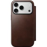 Nomad Modern Leather Folio (Horween) MagSafe kožené pouzdro iPhone 17 Pro/18 Pro Rustic Brown - Pouzdra