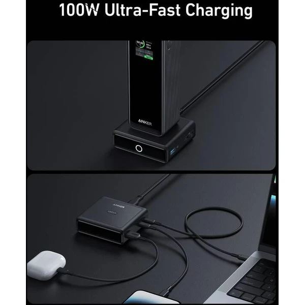 Anker nabíjecí stanice 100W 2xUSB-C, 1xUSB, 1xkonektor pro Prime powerbanku černá - Nabíječky - Obrázek 181b8f3b9f494ce6b9c7969961b752bf
