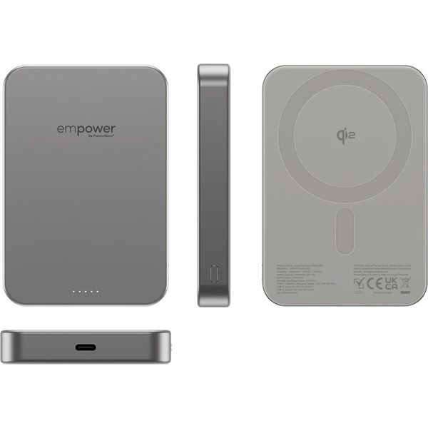 PanzerGlass® empower bezdrátová Qi2 powerbanka 10000 mAh, MagSafe, šedá - Powerbanky - Obrázek 183J000K01