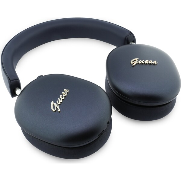 Guess Metallic Finish Gold Script Logo ENC bezdrátová sluchátka tmavě modrá - Sluchátka - Obrázek 183d96eb20764f62bba7b9d53955e891