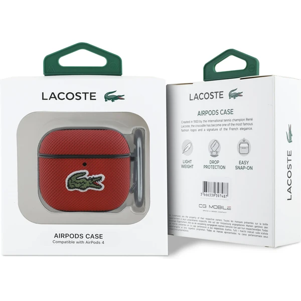 Lacoste Petit Pique Croc Logo Patch pouzdro AirPods 4 červené - Pouzdra - Obrázek 186c35b9b4d848ff8ba1636315708372
