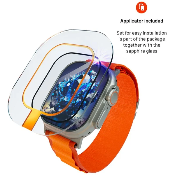FIXED safírové sklo pro Apple Watch Ultra s ocelovým rámečkem - Ochranné folie a skla - Obrázek 186f34881b8c4210b6f89e80feddb1d1