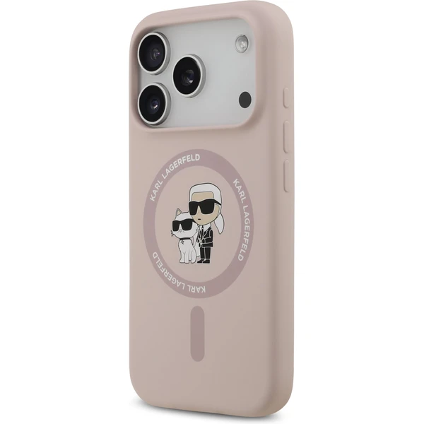 Karl Lagerfeld Liquid Silicone Karl and Choupette MagSafe kryt iPhone 17 Pro růžový - Pouzdra - Obrázek 189c51cdfbbd4d08af289b8979d102bb