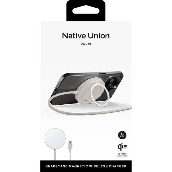 Native Union Snapstand Qi2 (MagSafe) bezdrátová nabíječka šedá - Nabíječky - Obrázek 189d5116fae04baabe3ec0c7eff417f9