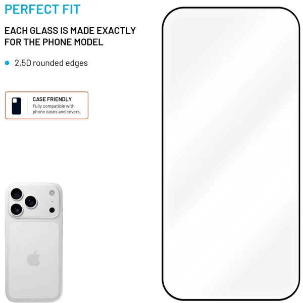 FIXED 2,5D Full-Cover ochranné sklo s aplikátorem Apple iPhone 17 Pro, 2ks černé - Ochranné folie a skla - Obrázek 18e755a1f890487baa2c032021ac64b1